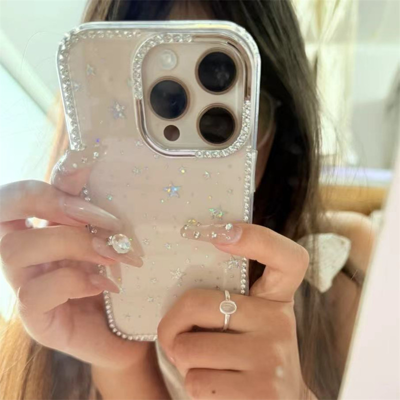 ins高颜值闪钻星星适用iPhone16promax手机壳17新款15ProMax轻奢高级13网红12女款11全包14plus硅胶15防摔套