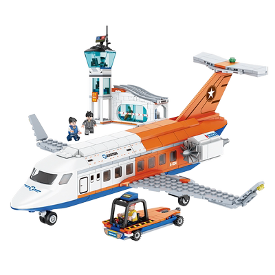 航空中心飞机/客机拼装积木玩具