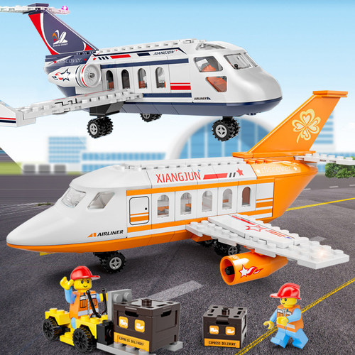 拼装积木客运飞机模型益智玩具