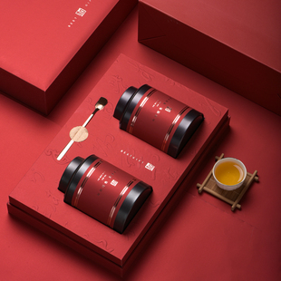 茶叶包装盒新款红色空盒子高档红茶绿茶通用铁罐半斤装空礼盒定制