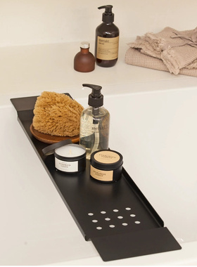 IOA北欧现代金属黑白极简风ins浴缸置物架SPA泡澡浴室卫生间托盘