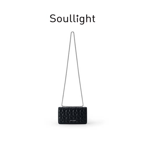 Soullight菱格链条单肩包女2026新款黑色精致通勤腋下斜挎包包女