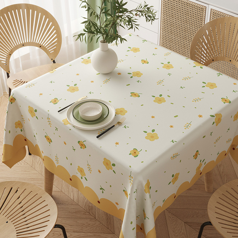 小清新正方形餐桌布防水防油免洗