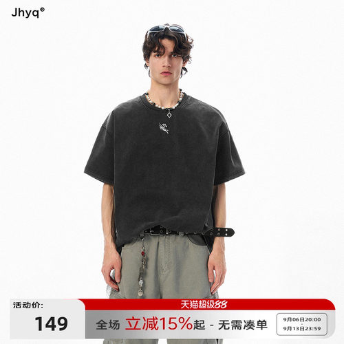 JHYQ飞马哥特J水洗做旧T恤男