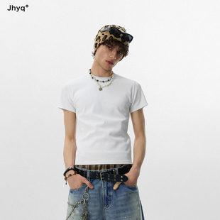 高弹力型男口粮！JHYQ健身正肩短袖T恤男打底杉夏速干休闲塑身衣