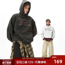 JHYQ净化眼球美式 加绒卫衣男秋冬宽松上衣 字母400G荆棘印花连帽衫