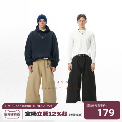 JHYQ美式复古cleanfit工装裤男款潮牌宽松直筒阔腿休闲长裤子春秋