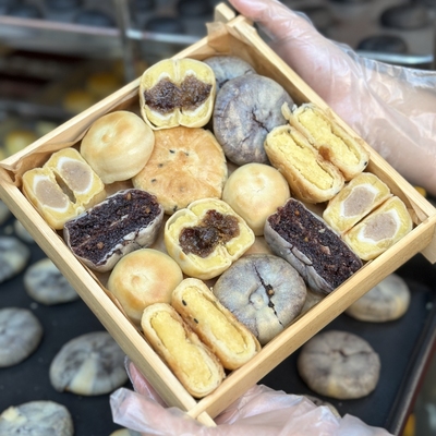 【全家福四盒装】传统老式点心芋相莲枣相莲黑米饼板栗饼软糯糕点