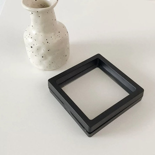 黑色透明首饰耳环收纳PE悬浮盒网红防氧化膜包装饰品盒—不包耳环