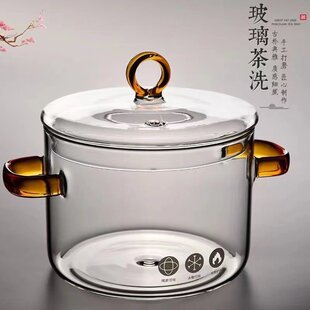 耐热双耳玻璃锅炖煮锅透明汤锅家用煮锅电陶炉锅耐高温