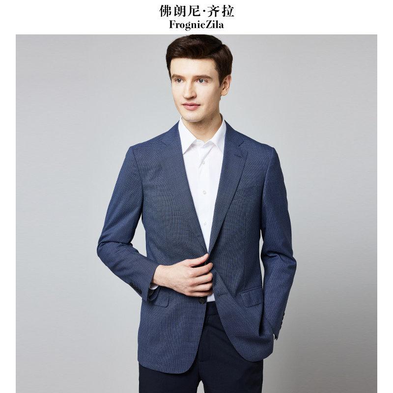 佛朗尼齐拉100%羊毛西服单西男时尚通勤百搭西装外套
