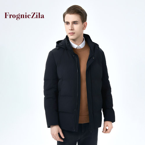 FrognieZila/佛朗尼齐拉连帽保暖羽绒服男款御寒厚实休闲羽绒服男