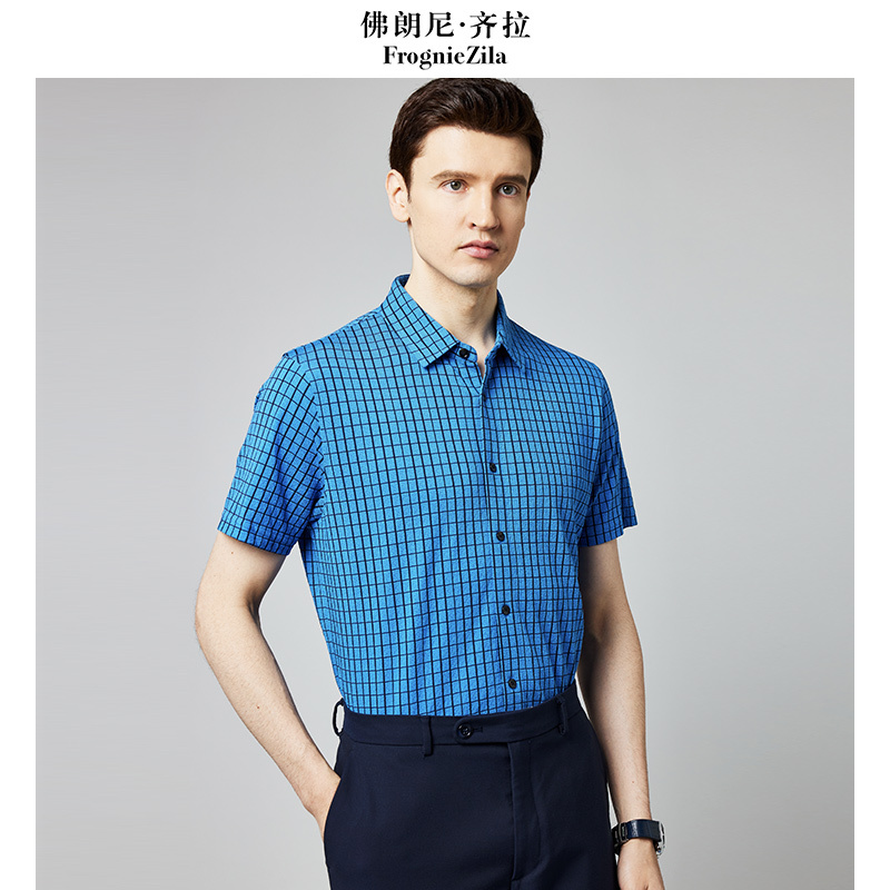 佛朗尼齐拉商务休闲翻领短袖衬衫