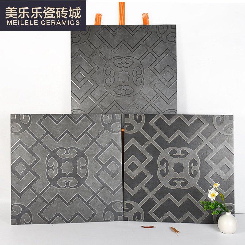 中式儒风复古典装修室外瓷砖仿古砖600x600灰色地砖大院地砖庭院