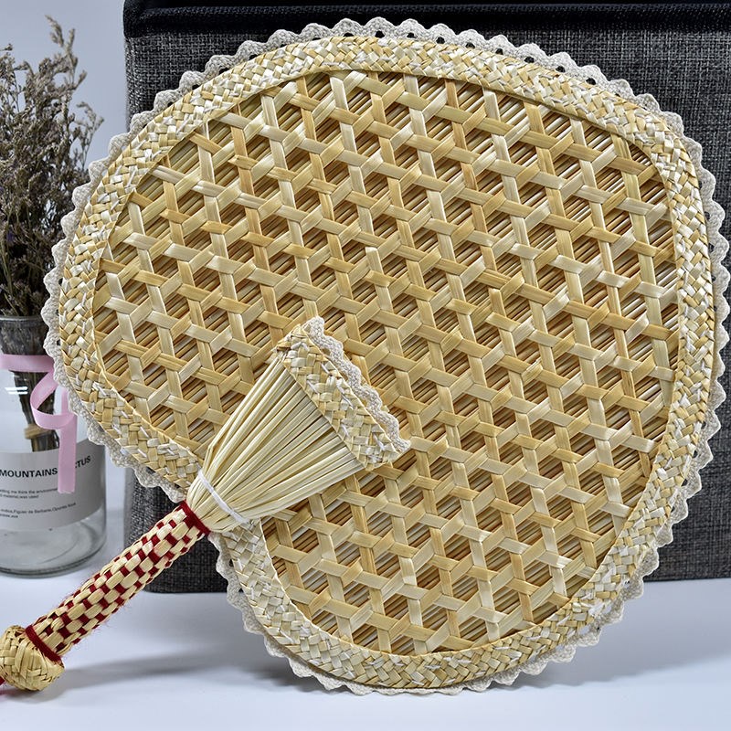 麦秆扇大蒲扇手工编织蒲葵扇夏季手摇扇竹编扇子粽叶扇纳凉芭蕉扇