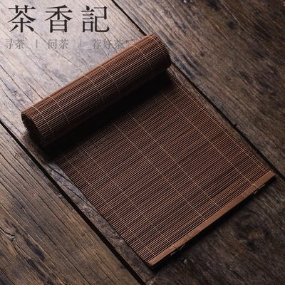 碳化方竹丝日式高档竹茶席仿古竹制茶席日式茶帘百搭