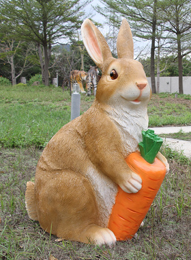 户外仿真动物兔子雕塑花园景区园林景观小区仿真松鼠摆件装饰小品