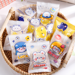 雪花酥包装袋牛轧奶糕坚果牛轧塔独立机封袋饼干卡通可爱透明袋子