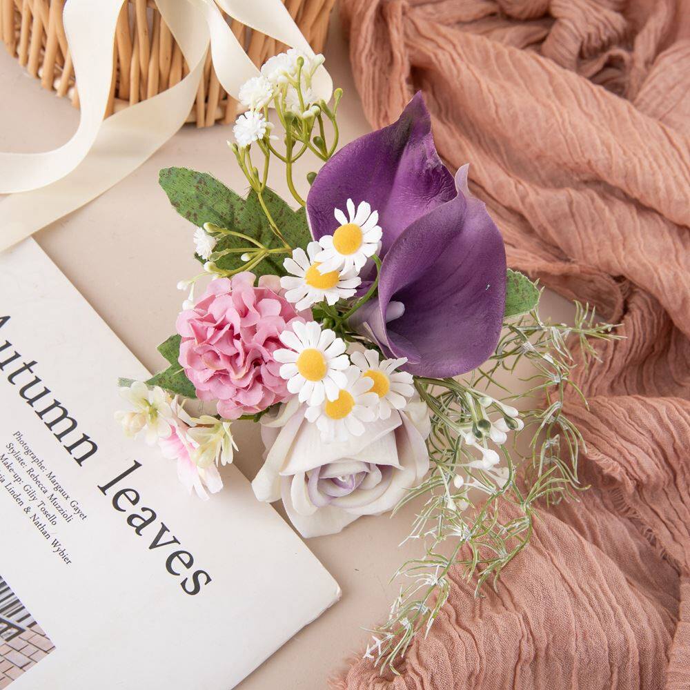 仿真花五十岚马蹄莲紫色配饰花家居设计婚庆手捧花束墙饰cf01216