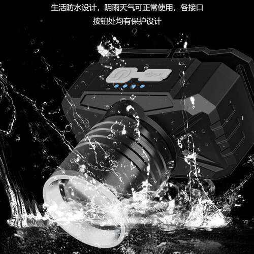 工跨境大功率白激306强光钓光头灯ED变焦户外作矿灯头戴维修手电