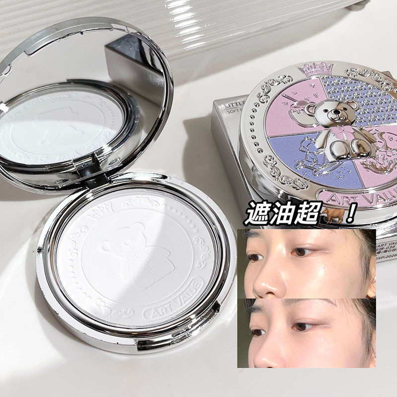 小熊骑士柔焦粉饼持妆不卡粉图片