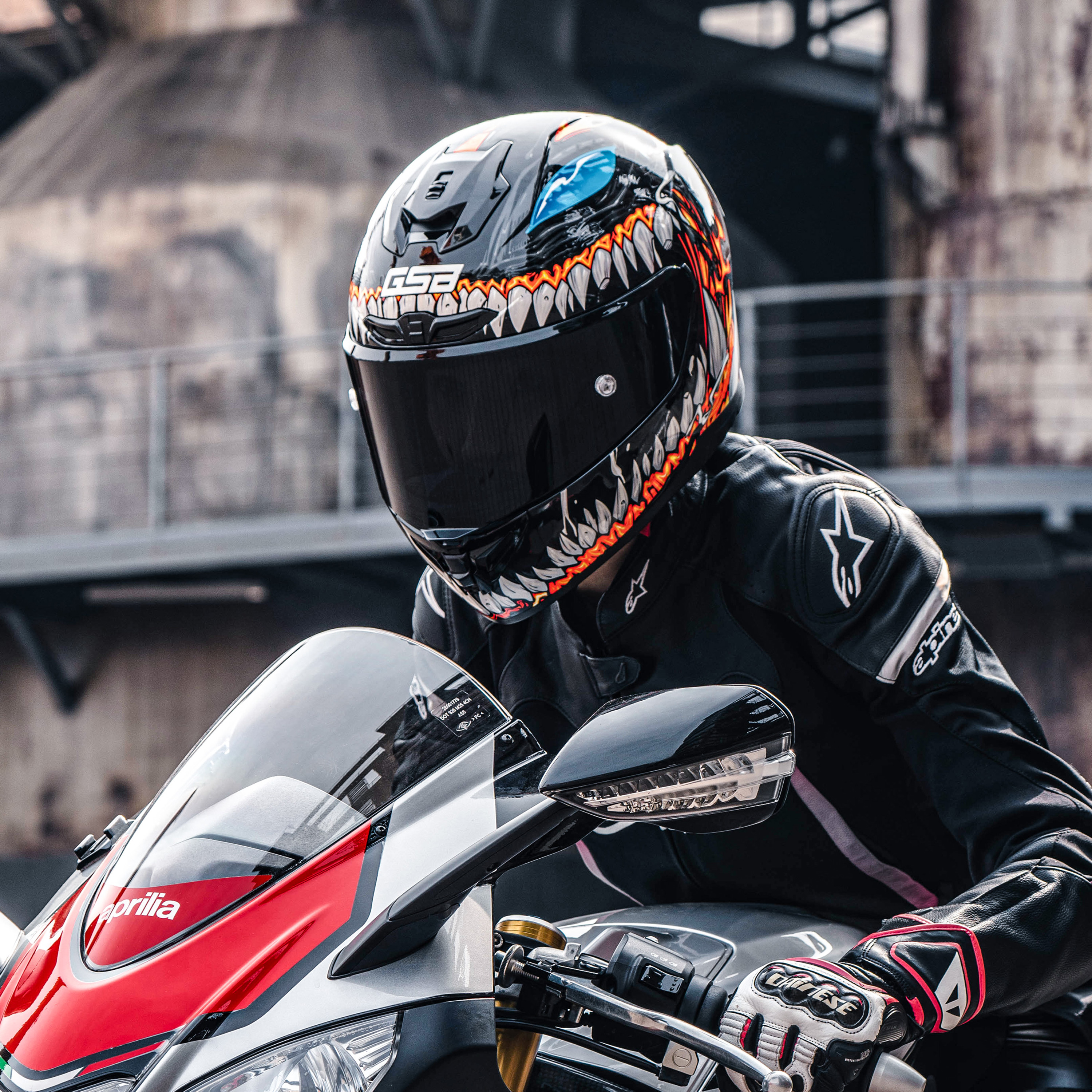 gsb全盔摩托车秋冬季保暖头盔