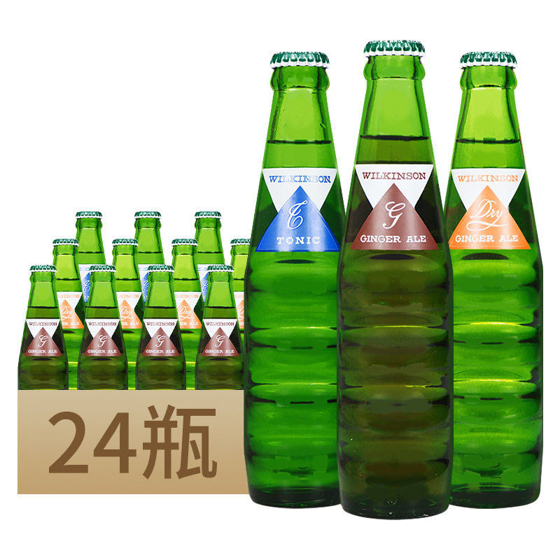 日本进口朝日威尔金森甘口/微苦/辛口姜汁味碳酸饮料190ml*24瓶装
