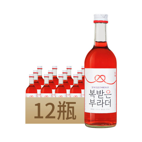 韩国原装进口宝海覆盆子味配制酒375ml*12瓶低度果味利口酒