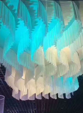 极速20b22新款婚庆装饰s形悬吊式天花板布幔婚礼舞台顶部白色S波