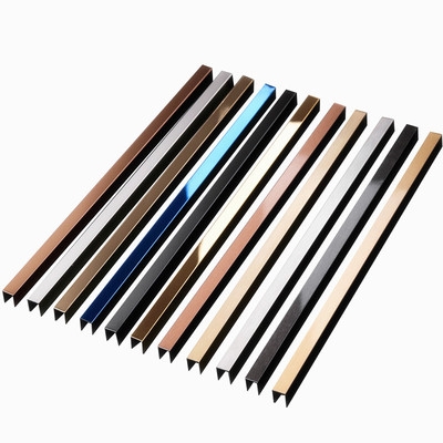 金属不锈钢边背景墙吊顶装饰黑黑色镜面收u钛条拉丝边包型线条