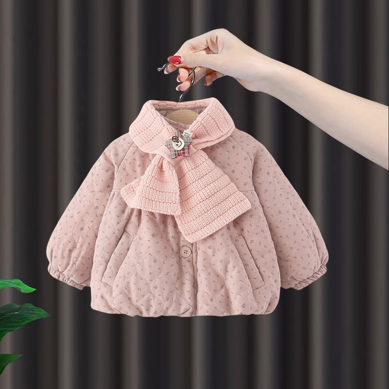 女童棉衣外套冬季加绒加厚棉服