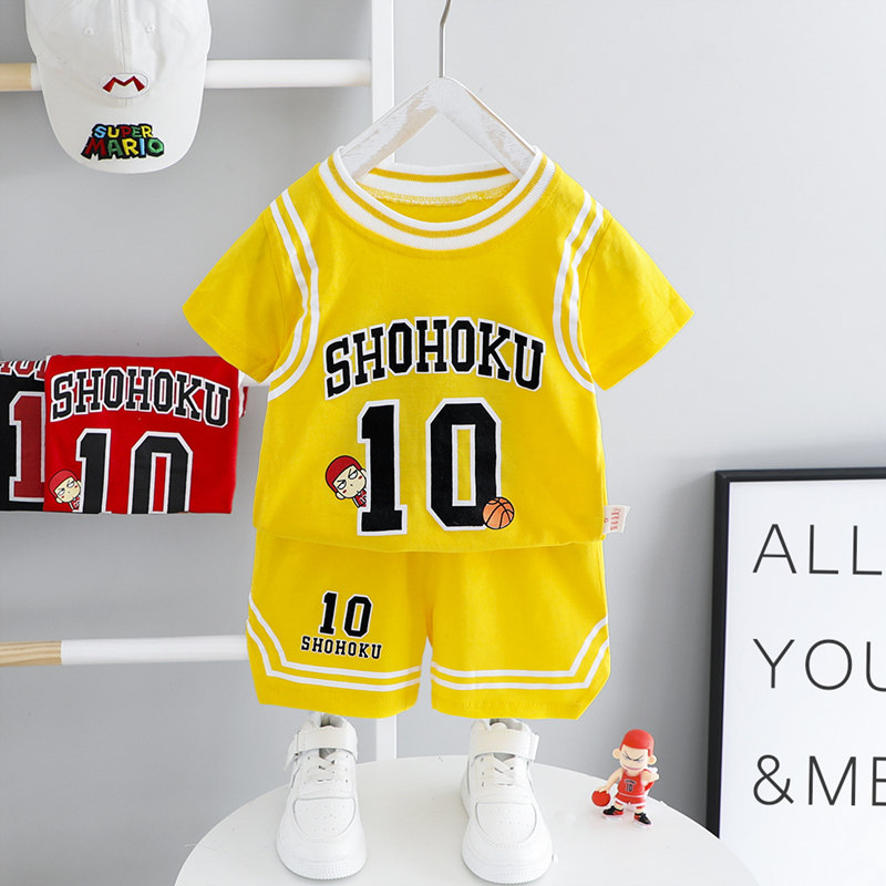 男童夏季套装潮帅气时髦儿童衣服婴儿薄棉两件套一岁宝宝夏装男孩