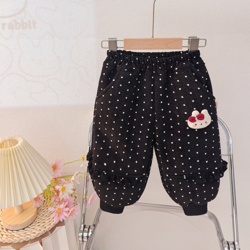 女童加绒加厚裤子2025新款