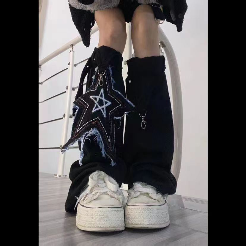 黑色星星辣妹牛仔腿套女夏裤管套