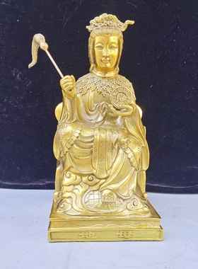 纯铜地母娘娘神像摆件家用供奉大地之母地母元君后土夫人酒柜铜像