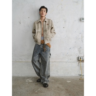 GOODBAI 涂鸦印花翻领拉链外套 916