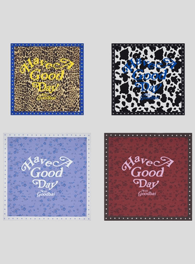 GOODBAI 'HAVE A GOOD DAY'印花方巾
