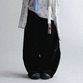 长裤 GOODBAI 时尚 宽松褶皱草莓灯芯绒阔腿裤 GOODEES 新款