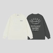 GOODBAI T恤男女同款 新款 oversize黑白组合印花休闲圆领宽松长袖