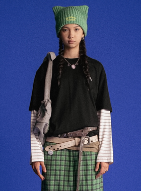 GOODBAI GOODEES 后背多元素图案印花oversize短袖T恤