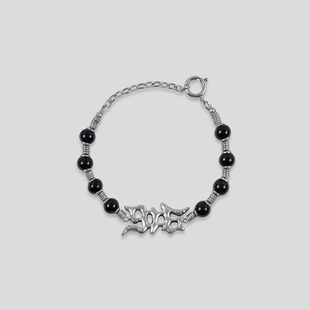 GOODBAI logo异形吊坠串珠金属组合手链 916