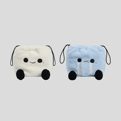 GOODBAI GOODEES 表情刺绣毛绒收纳包