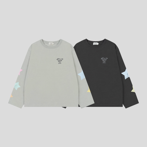 GOODBAI 'HAVE A GOOD DAY'五角星印花长袖T恤