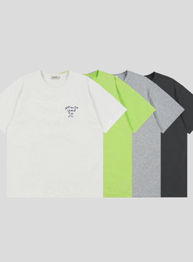 GOODBAI 心形Have a good Day slogan印花圆领oversize短袖T恤