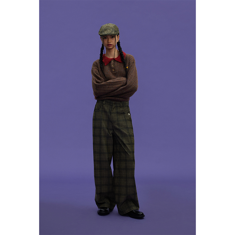 GOODBAIGOODEES宽松polo领毛衣