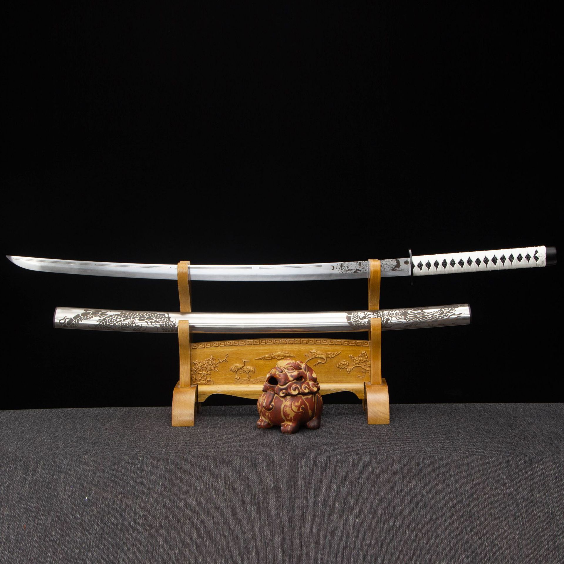 龙泉市刀剑手工锻打高锰钢居合日式指挥刀影视硬宝剑Katana未