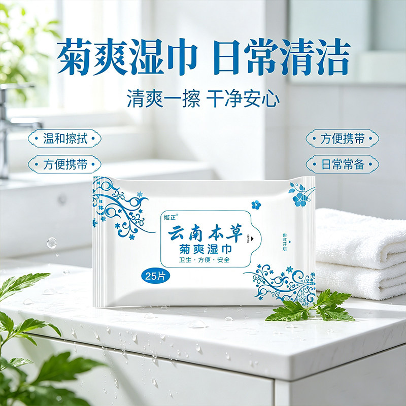 云南本草菊爽湿巾肛门专用肛门日常护理温和配方