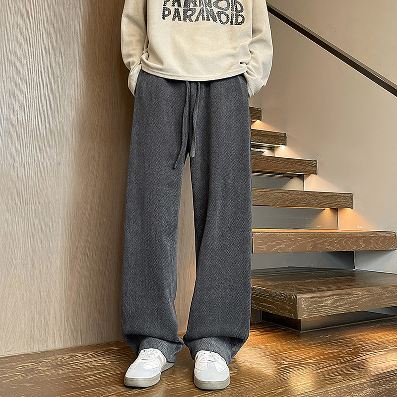 K184春季新款人字纹休闲裤男潮大码宽松直筒裤子特P40无差价，男装休闲裤，电商A115