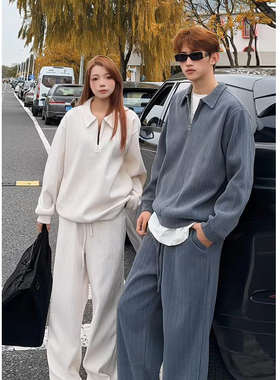 麦穗纹两件一套情侣套装男裤子K149特P40 卫衣W149 特P45 无差价