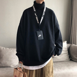 M01秋冬纯色高领毛衣男宽松针织衫线衣宽松打底衫P35特价款，男装T恤，电商A115